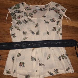 Peplum Anthropologie top with belt
